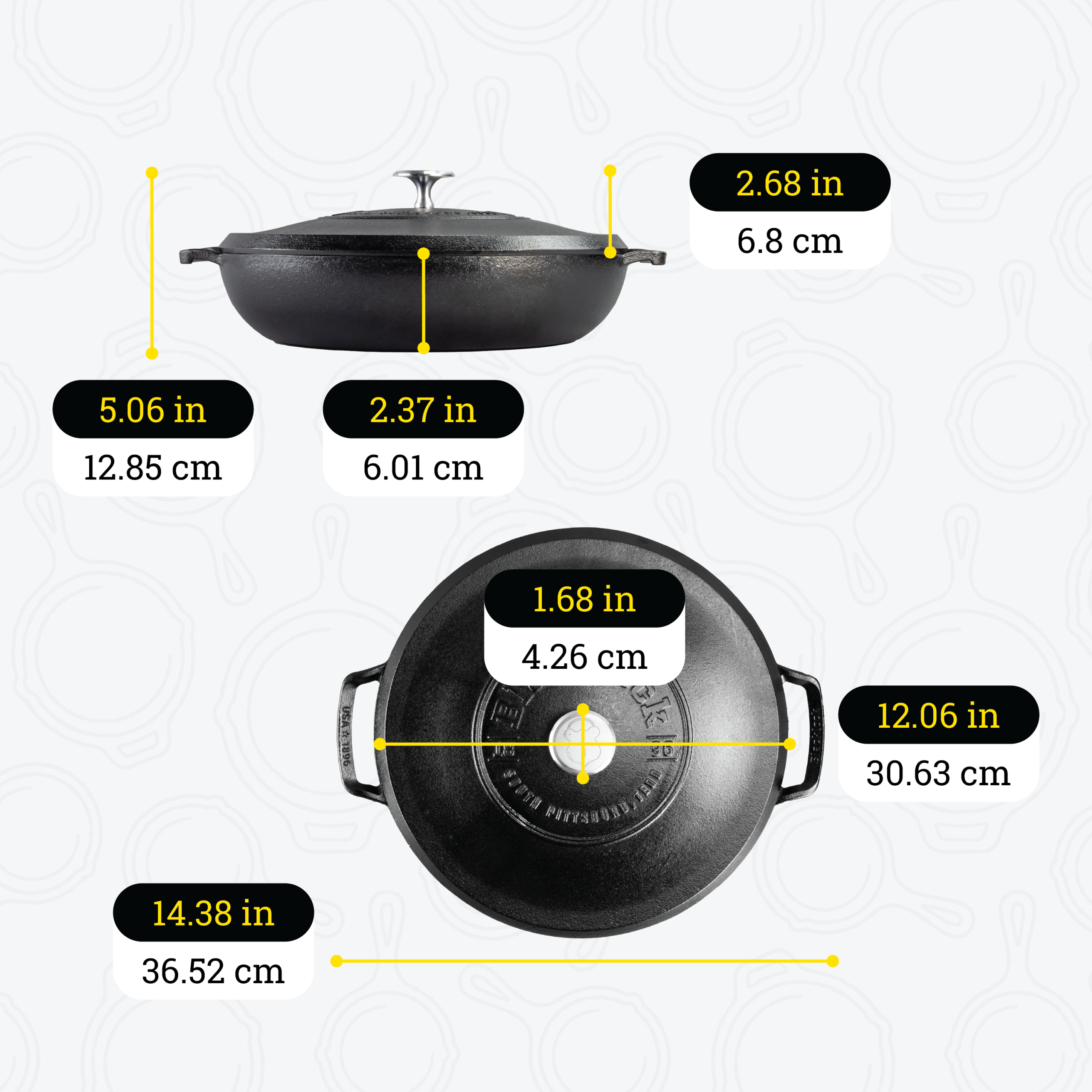 Blacklock 4 Quart Lightweight Cast Iron Braiser - Image 5