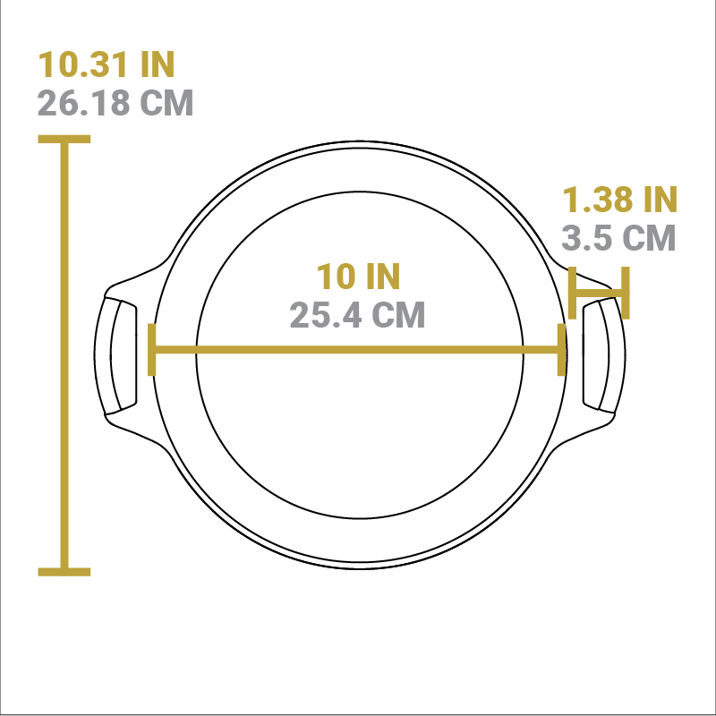 10.25 Inch Seasoned Cast Iron Baker's Skillet - Image 5