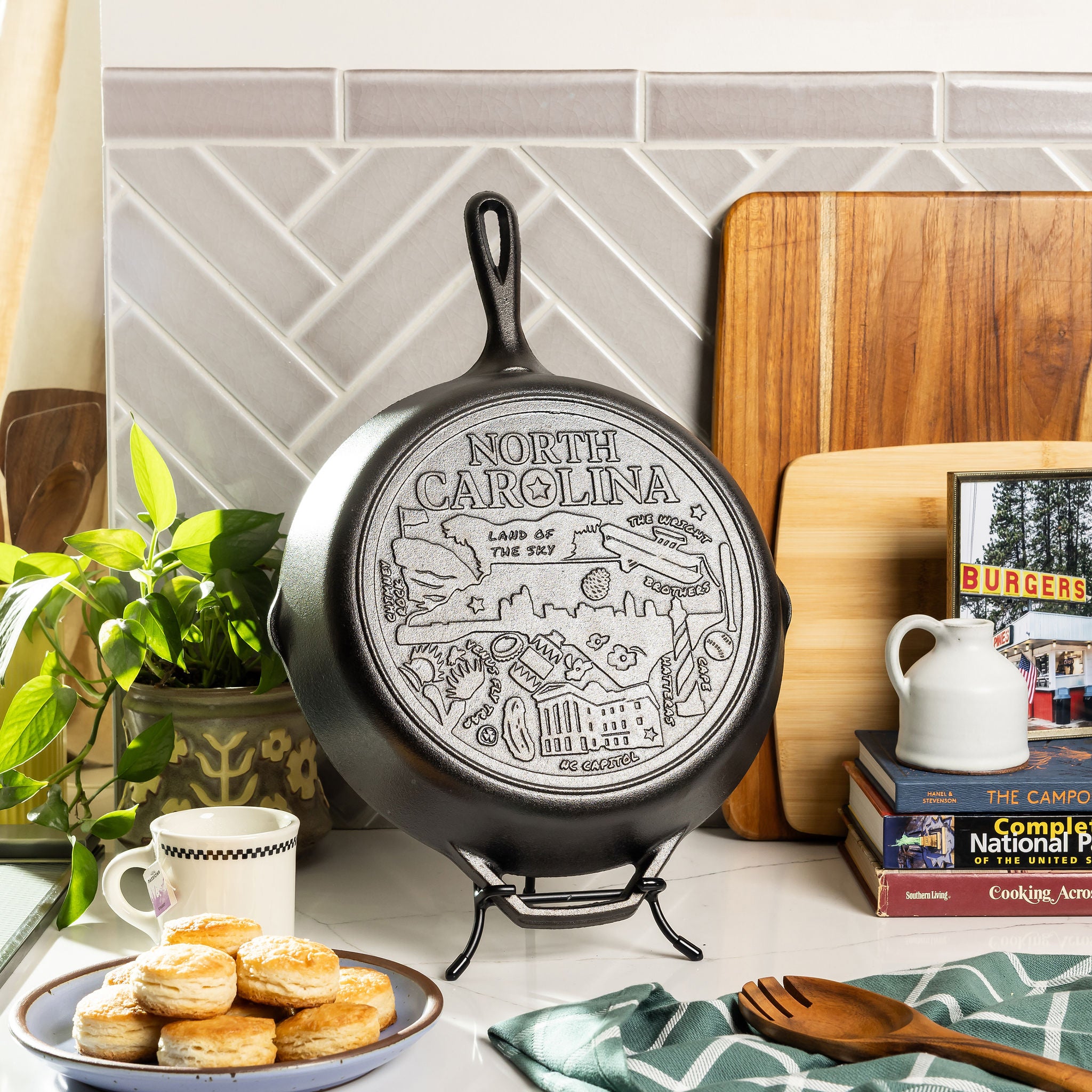 American Road Trip: 12 Inch Seasoned Cast Iron Skillet. North Carolina - Image 2