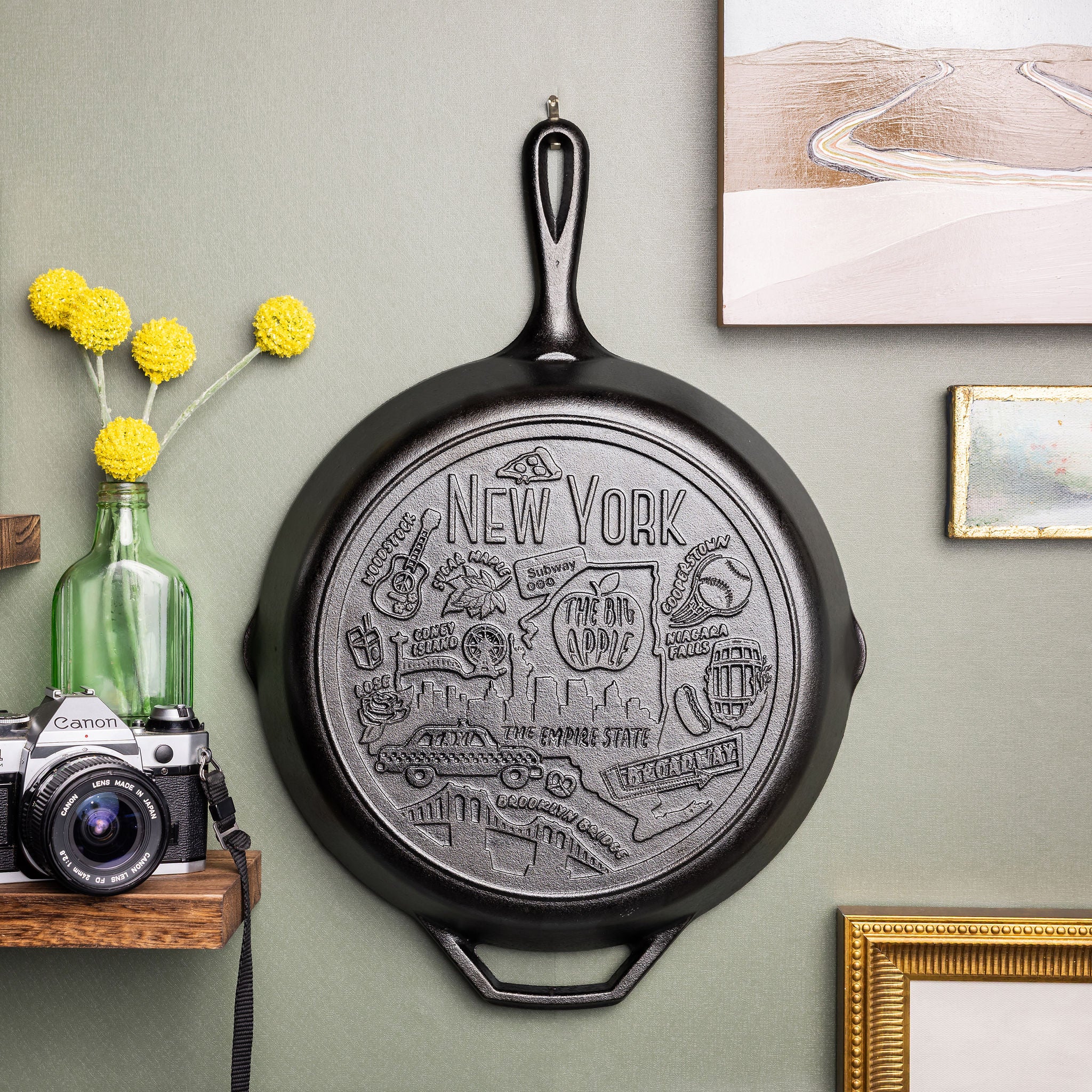 American Road Trip: 12 Inch Seasoned Cast Iron Skillet. New York - Image 2